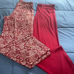 2 Pair of IMAN Palazzo Pants, Red